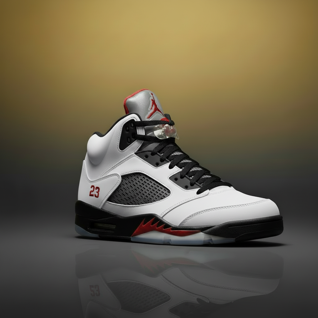 Air Jordan 5 White Black Red Collection Hero
