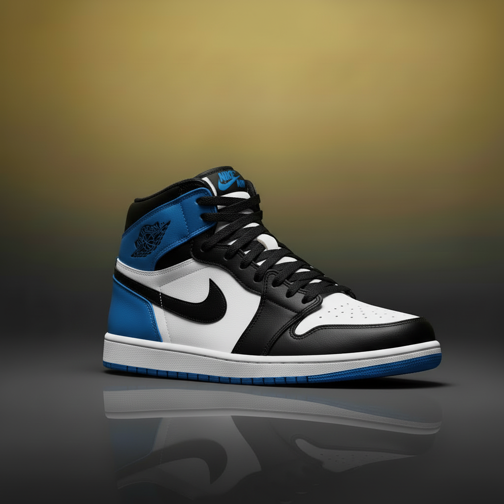 Air Jordan 1 High Black White Blue Collection Hero