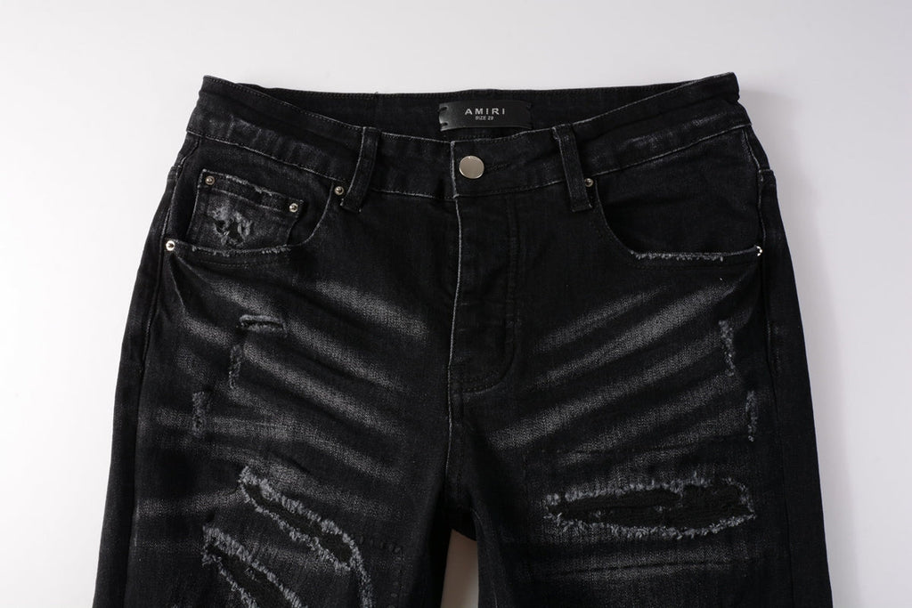 AMIRI Slim Fit Distressed Jeans – Full Length Denim