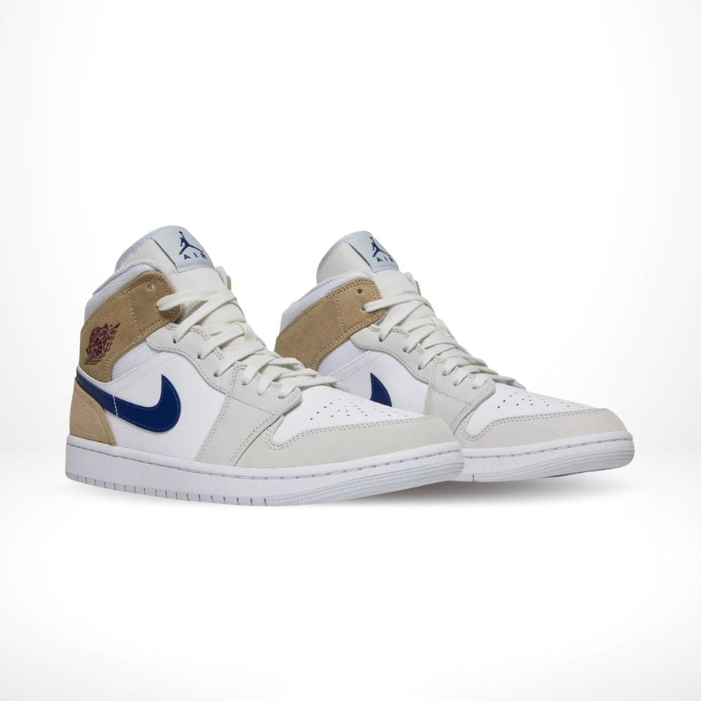 Air Jordan 1 Mid White Khaki Blue Void