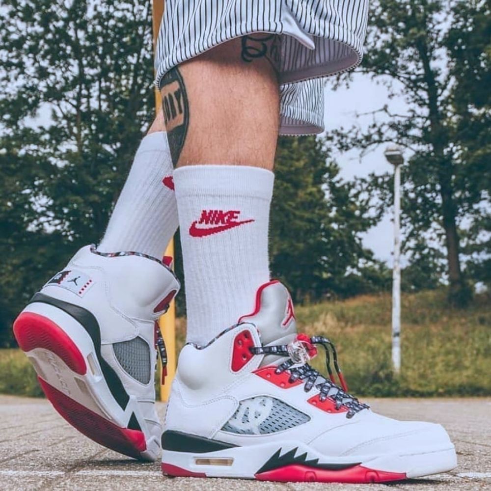 Air Jordan 5 Retro Quai 54 White University Red